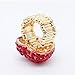 Lavencious Heart Shaped Rhinestones Stretch Rings for Women Size for 7-9(Red)