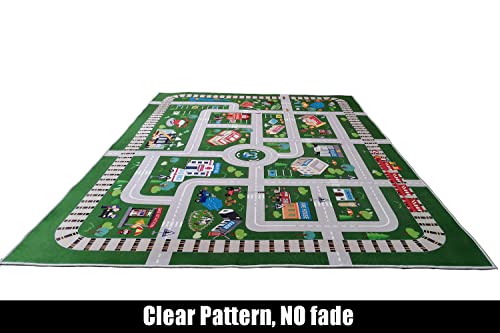 Kids Rug,Playroom Car Rug Play Mat,City Life Road Rug For Cars,Fun City Map For Track Toys,Carpet For Bedroom Boys (6'7"X4'7") #TOP3