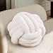KUCCO Knot Pillow Ball,11.8inch Round Throw Pillows for Couch Soft Home Decorative Pillows Handmade Large Knotted Pillow, Sofa Pillows for Living Room Decorative