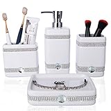 CAA'S Bathroom Accessories Set Ceramic 4 Pieces Bathroom Ensemble for Bath Decor Includes Lotion...