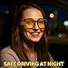 Myiaur Polarized Night Vision Glasses for Women, Anti Glare Driving Vision Glasses with Yellow Lens, UV400 Protection