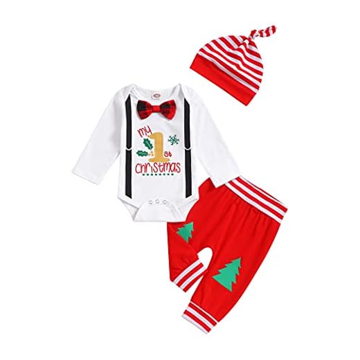 Mi primera Navidad recién nacida bebé niña niño conjunto de ropa de caballero bebé mameluco infantil Tops body pantalones traje traje conjunto 3 piezas.., verde, 0-3 meses
