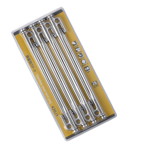 CAMPINGMOON Estacas para Tienda de Acero Inoxidable 420J Forjadas de 10.2 Pulgadas Paquete de 8