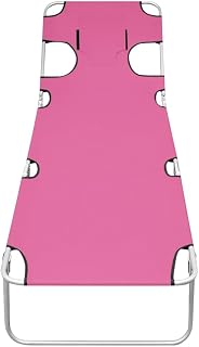 Generico kangqiling - Tumbona plegable con reposacabezas, de acero magenta, rosa, 310333