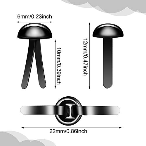 Hotop 500 Pieces Paper Fasteners Brads Round Fasteners With White Paper Box For Art Crafting School Project Decorative Scrapbooking Diy Supplies (Black,0.24 X 0.47 Inch) #TOP1