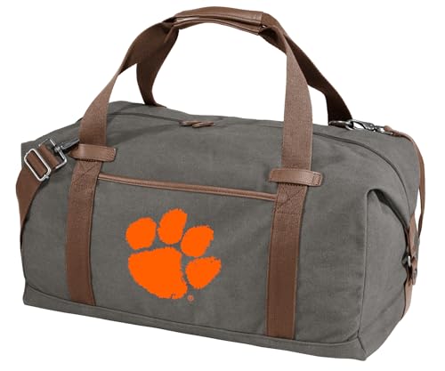Clemson Duffel Bag - Carryon, Overnight Travel Bag, Rich Canvas Fabric For Clemson Tigers Fans and Alumni