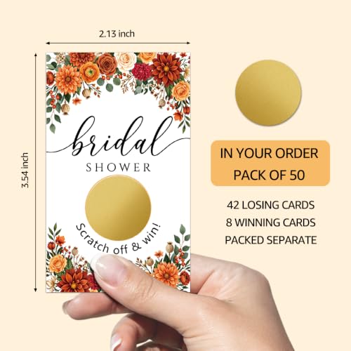 JMYROG 50Pcs Bridal Shower Scratch Off Card, Fall Engagement Party Supplies by JMYROG - Used condition - Image 3