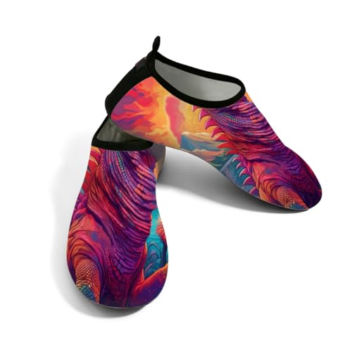 Zapatos acuáticos para senderismo y playa con estampado colorido de lagarto
