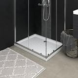 Piatto doccia 90 x 70 x 4 cm, fondo doccia in ABS con superficie antiscivolo, piatto doccia piatto piatto bianco per bagno moderno, piatto doccia facile da pulire