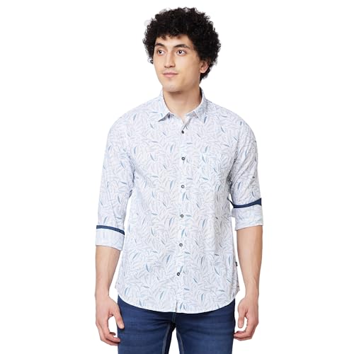 Image of Spykar Men's Regular Fit N /A Full Sleeve Printed Casual Shirts