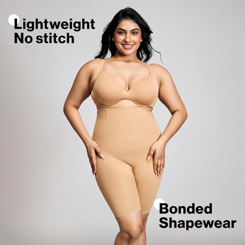 Image of NYKD by Nykaa Bonded Seamless Tummy and Thigh Shapewear | High Waist, Regular fit -NYSH31
