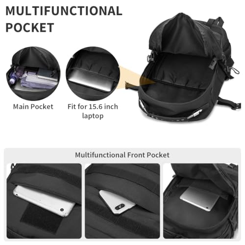 VINBAGGE Sac à Dos Randonnée Tactique Militaire 30L/35L/40L/45LSac à Dos Imperméable USB Multifonction pour Outdoor Voyage Trekking Camping Chasse – vue 4