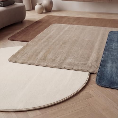 Jimri Fashion4Home Alfombra de Pelo Corto Liso para salón, habitación de los niños, Dormitorio, Estudio, Oficina, Pasillo y Cocina, Color marrón/Topo Tamaño: 160 x 230 cm - imagen 8