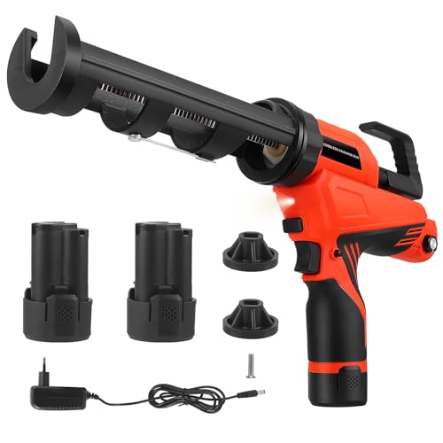 Pistola de cartuchos eléctrica de 12 V, con 2 baterías, luz LED y...