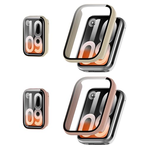 For Xiaomi Smart Band 10 Pro �p �P�[�X �J�o�[ KONXISA Xiaomi Smart Band 10 Pro �J�o�[+�t�B���� ��̌^�iPC�P�[�X+�K���X�t�B�����j�����ߗ� �C�菝�h�~ �Ռ��z�� �����[�d�\ �S�ʕی� ��
