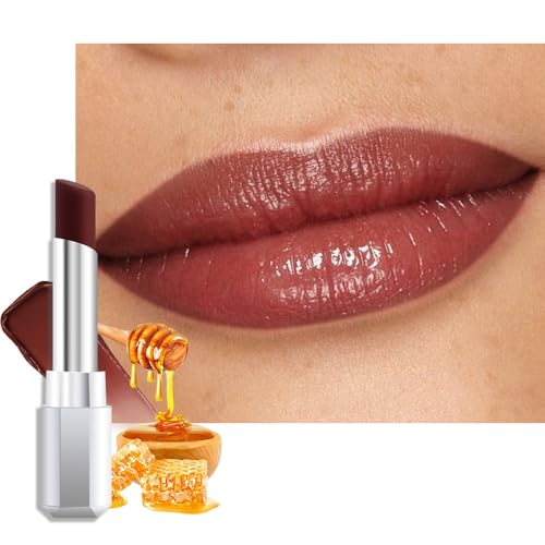 Image of evpct Brown Honey Lipstick Tinted Lip Balm, Moisturizing Tinted Lip Oil Stick Lipstick for Older Women, Sheer Lightweight Hydrating Nourishing Shine Glossy Tinted Lip Color Gloss Tint Stain, 00 Brown