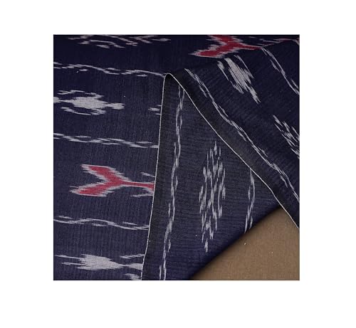 Image of Premium Sambalpuri Ikat Weave Pure Handloom Cotton Shirt Fabric Authentic Odisha Traditional Tie-Dye Craft, Soft & Breathable Natural Cotton Material for Custom Tailoring, Casual & Formal Wear