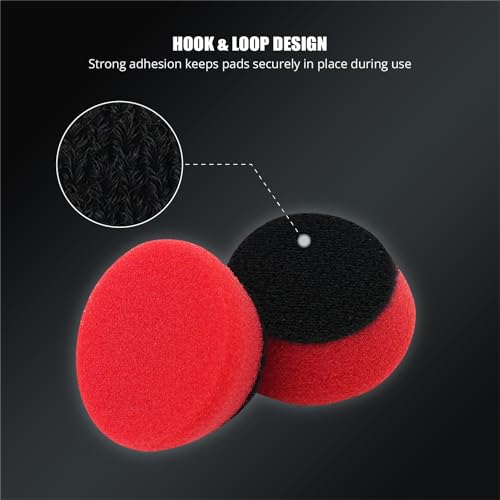 Image of SPTA Red T10 Mini Ultra-Fine Finishing Foam Polishing Pads, 5Pcs 1.3inch /32mm Sponge Polishing Buffing Pads, Car Foam Detail Polishing Pad Kit for Car Detail Polishing, Small Area Polishing -FPTSS1R