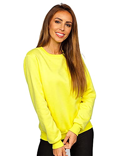 BOLF Damen Sweatshirt Pullover ohne Kapuze Basic Langarmshirt Top...