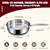 EWFEN 12 Inch Tri-Ply Stainless Steel Frying Pan, Compatible with All Cooktops Up to 600℉, Large Frying Pan Induction-Ready Skillet, Dishwasher and Oven Safe, Even Heat #2