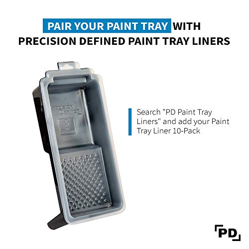 Precision Defined Paint Tray Liner 4-Inch, Paint Trays Set 2-Pack, Paint Roller Trays Built For 4-Inch Roller Brushes, Plastic Paint Trays With Sturdy Legs & Deep Paint Pocket #TOP5