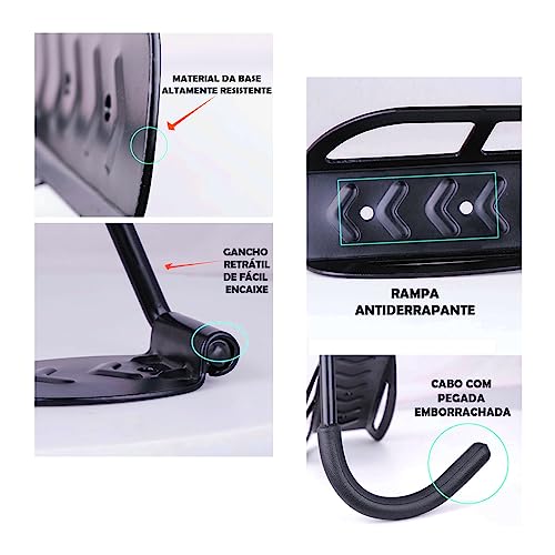 Suporte Gancho Para Pendurar Bicicleta Em Aço Pendurador De Bike Fixador Vertical Apoio De Parede Su