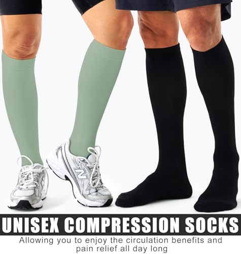 Image of Copper Compression Socks Women & Men Circulation(6 pairs) - Best for Running, Nursing, Hiking, Recovery & Flight Socks