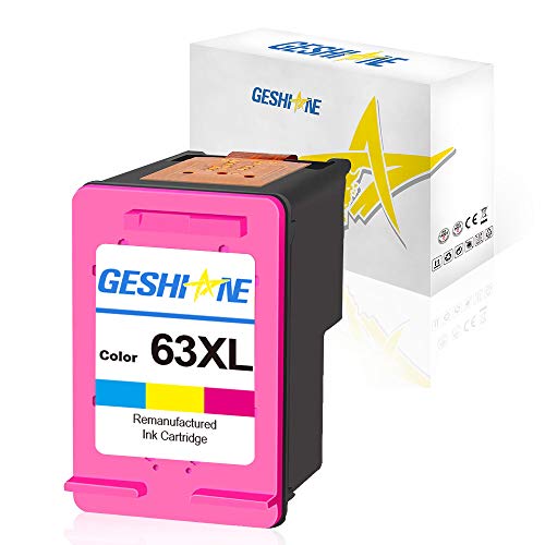 GESHINE 63 XL Remanufactured Ink Cartridge Replacement for HP 63XL High Yield Used for HP 4520 4516 Officejet 4650 3830 3831 4655 Deskjet 2130 2132 3630 3633 3634 (1 Tri-Color)