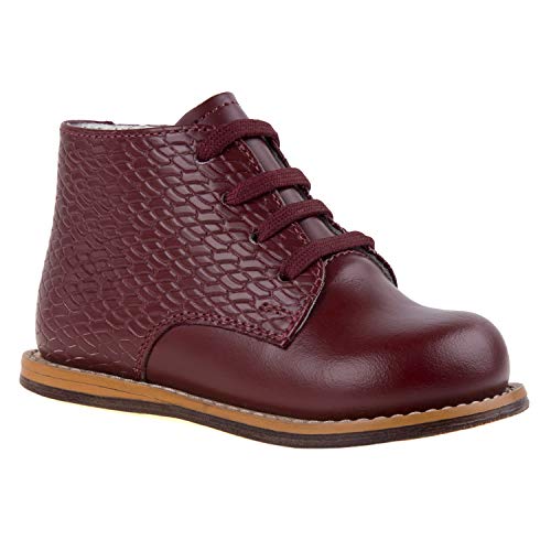 Josmo Baby Logan Walker (Infant/Toddler) First Shoe, Burgundy Woven, 2.5 US Unisex
