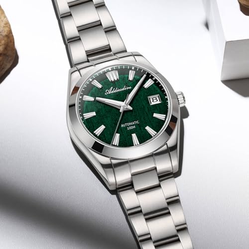 Image of ADDIESDIVE 39mm Automatic Watches for Men - AD2075 NH35 Mechanical Movement Bark Texture Dial Sapphire Crystal Luminous Wristwatch, 100M Waterproof