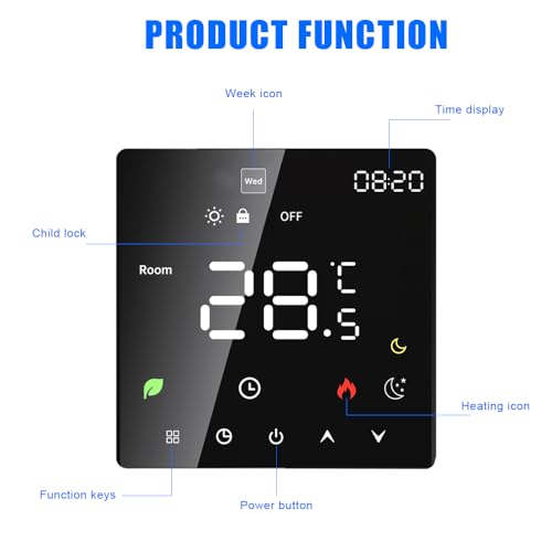 Thermostat intelligent programmable tactile numérique IP20 - 8