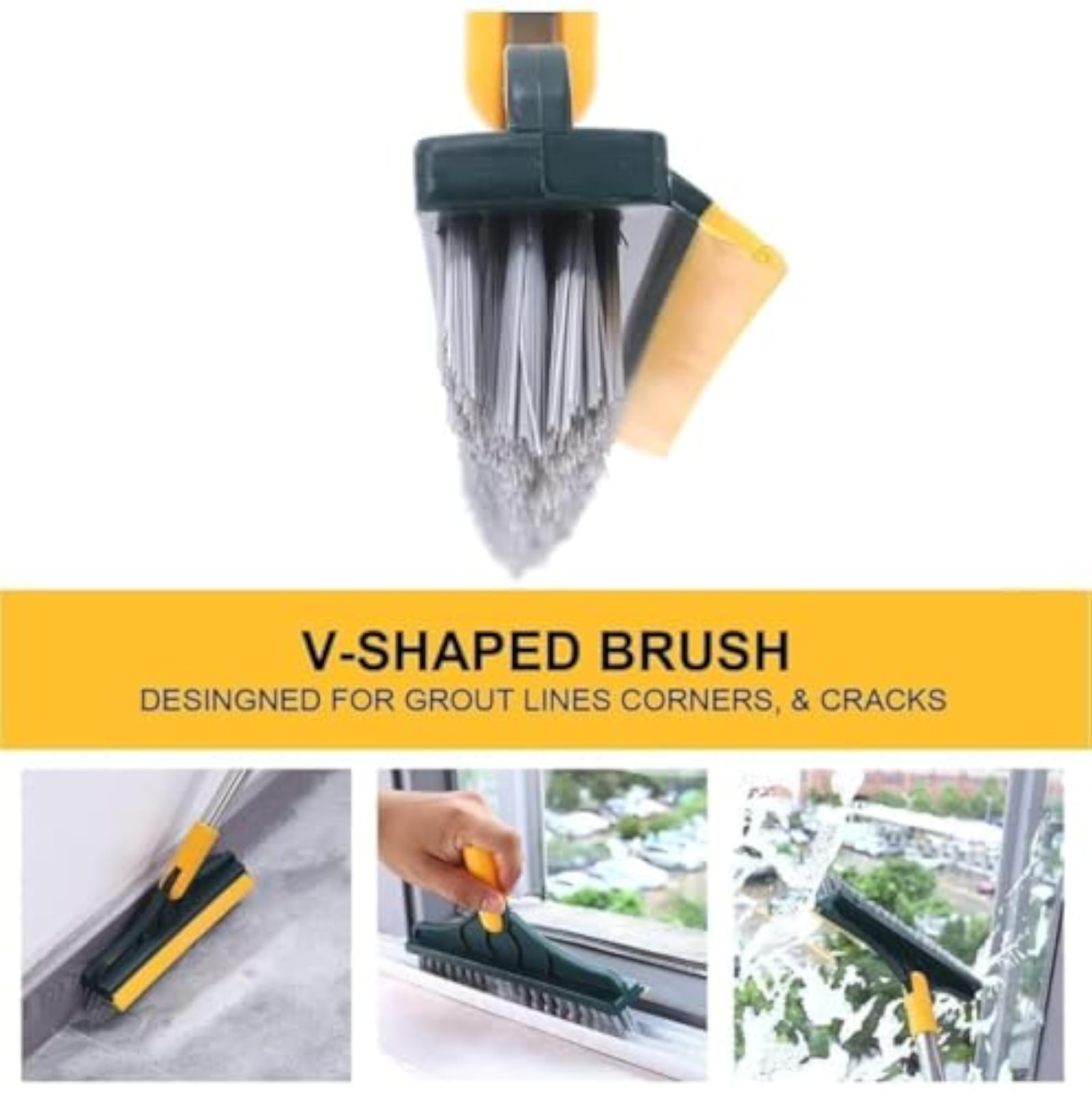 2-in-1 Bathroom Cleaning Brush with Wiper