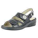  FLORETT Isabelle Sandalette Damen I Orthopädische Schuhe I Gesundheitssandalen I Sandalen mit Klett I Damensandalen I Gesundheitsschuhe für schmerzempfindliche & sensible Füße (Schwarz, numeric_39)