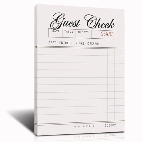Blank Guest Check Receipt Print,Apartment Dorm Aesthetic Decor,Minimal Guestbook Poster,Bar Cart Print,Trendy Guest Check Wall Art 12L''X16W''inch Framed