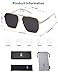 SOJOS Retro Oversized Square Polarized Sunglasses for Women Men Vintage Shades UV400 Classic Large Metal Sun Glasses SJ1161 with Gold/Grey Lens