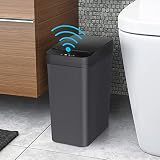 Anborry Bathroom Touchless Trash Can 2.2 Gallon Smart Automatic Motion Sensor Rubbish Can with Lid E