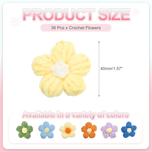 Fleurs au crochet pour décorations de cheveux et fêtes bohèmes champêtres - 3