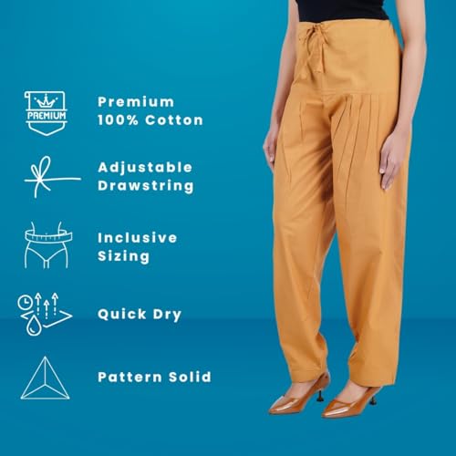Image of Happy Bunny Salwar Pant - Modern Style Pure Cotton for Women - Ethnic Semi Patiala Trouser - Office,Home - All Day Comfort Wear with Drawstring