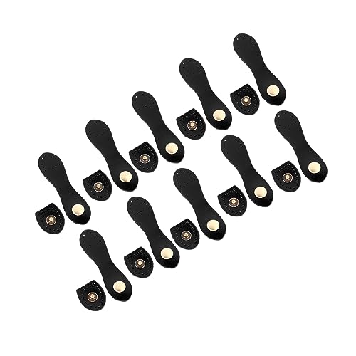 Boucle à pression en cuir véritable souple noir pour maroquinerie artisanale