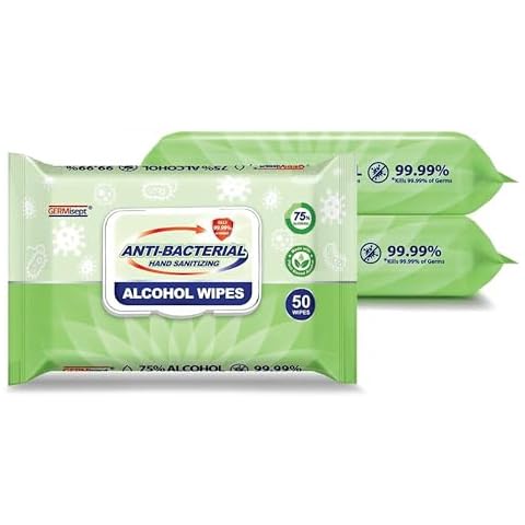 Germisept 75% Alcohol Advanced Hand Sanitizing Wipes 3 Packs of 50 Count/Pack = 150 Wipes Cover