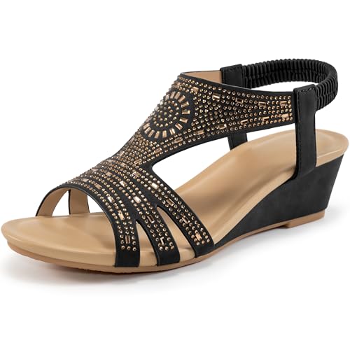 Womens Wedge Sandals Platform - Comfortable Open Toe Wedge Sandals Women Dressy Summer - Fashion Ladies Party Wedges