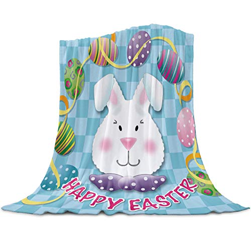 毛布 シングル ブランケット ぶらんけっと イースター 漫画 うさぎ 卵 おしゃれ 夏用 エアコン対策 吸湿発熱 マイクロファイバー 冬用敷き毛布 フランネル 柔らかい ひざ掛け お昼寝ケット 掛け毛布 洗える もうふ フリース 軽量 薄手 100x150cm