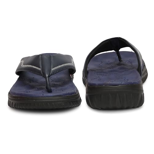 Image of Kraasa Men's EVA Flip Flops with Wide Cushioned Straps | Lightweight Thick Sole Anti-Slip Slippers Casual Summer Sandals & Chappal