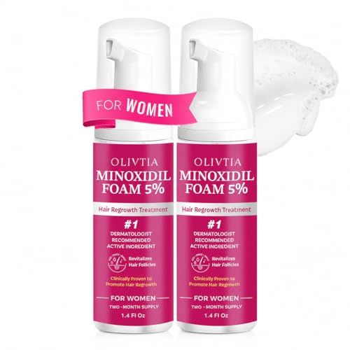 5% Minoxidil Foam for Women Hair Growth: 2pcs Hair Foam Extra Strength Hair Regrowth Treatment – Revitalize Hair Follicles & Regrow Thicker, Fuller Hair