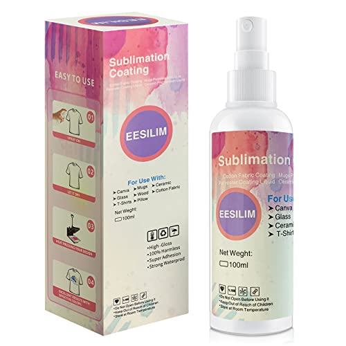 Coating Sublimation Spray For Cotton Shirts,100Ml Poly T Plus Spray For Cotton Blanks Shirts Polyester Tote Bag, Super Print Adhesion & Quick Dry Waterproof High Gloss Finish #TOP1