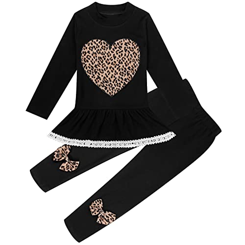 Image of RETSUGO Little Girls 2 Piece Clothing Sets Toddler Unicorn Sweatshirts and Leggings Cotton Fall Winter Casual Outfits 3-8T