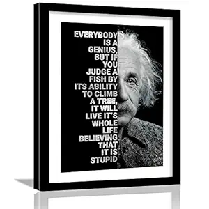 Kotart - Albert Einstein Poster with Frame for Room - Quotes Wall Poster for Bedroom Home and Office Wall Decor - Motiatonal Quotes Framed Posters for Room (11x14 inch, Framed)