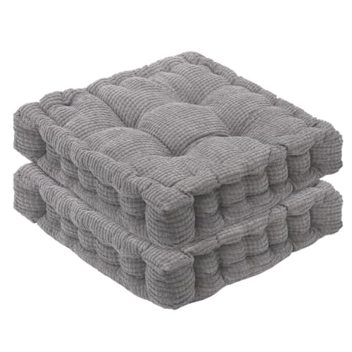 Lot de 2 coussins de chaise, coussin d'assise 40 * 40 cm pour l'intérieur et l'extérieur, coussins épais pour le sol, coussin de siège pour chaise adapté à la...