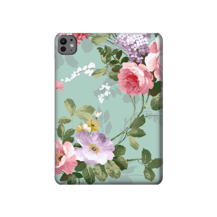 Housse iPad Pro 11 antichoc avec support vidéo et motif peinture de fleurs
