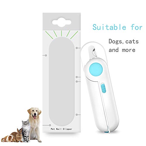 SYOSIN Dog Cat Nail Clippers and Trimmer,Pet Nail Clippers with LED Light to Avoid Over-Cutting Nails,Free Nail File and Razor Sharp Blade,Professional Grooming Tools at Home